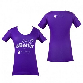 T-shirt ”Life is better with misteromilano” Violett